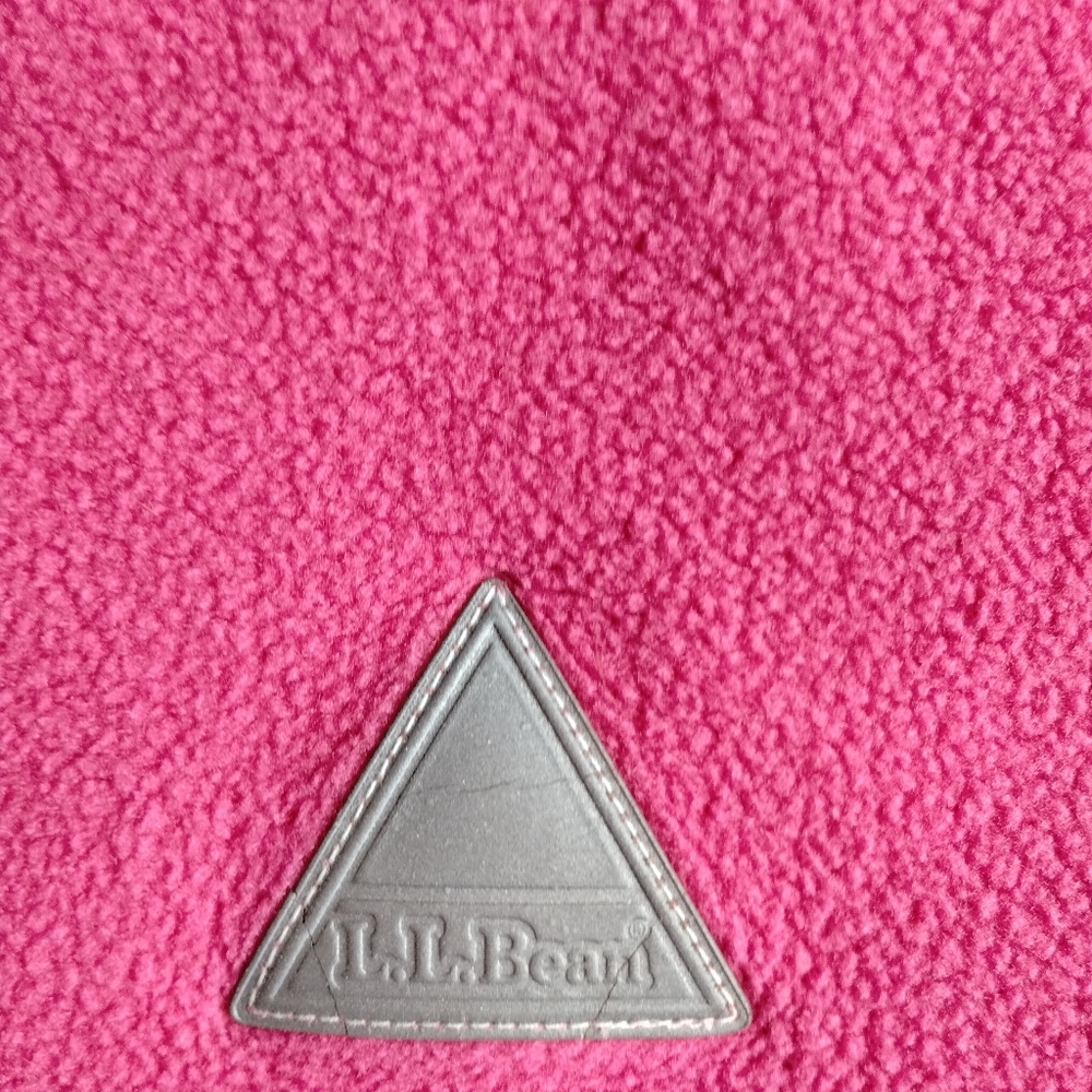 β’L.L. Bean Child Vest Bright Pink Fleece Full Zip Sleeveless Jackets No Size Tag - Picture 7 of 16